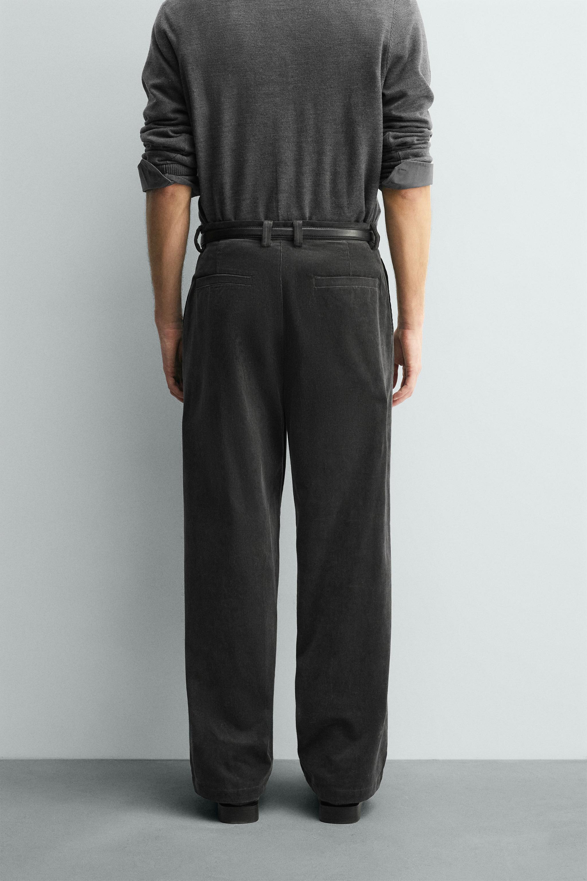 PLEATED CORDUROY PANTS